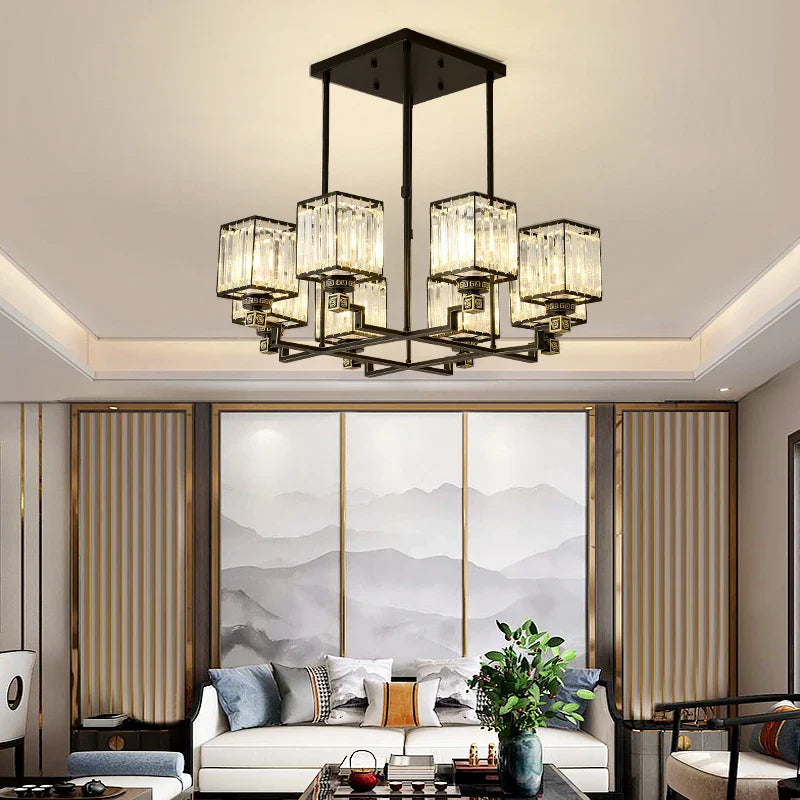 Afralia™ Crystal Chandelier: Modern Light Luxury for Living Room, Bedroom, Restaurant, Villa, Hotel