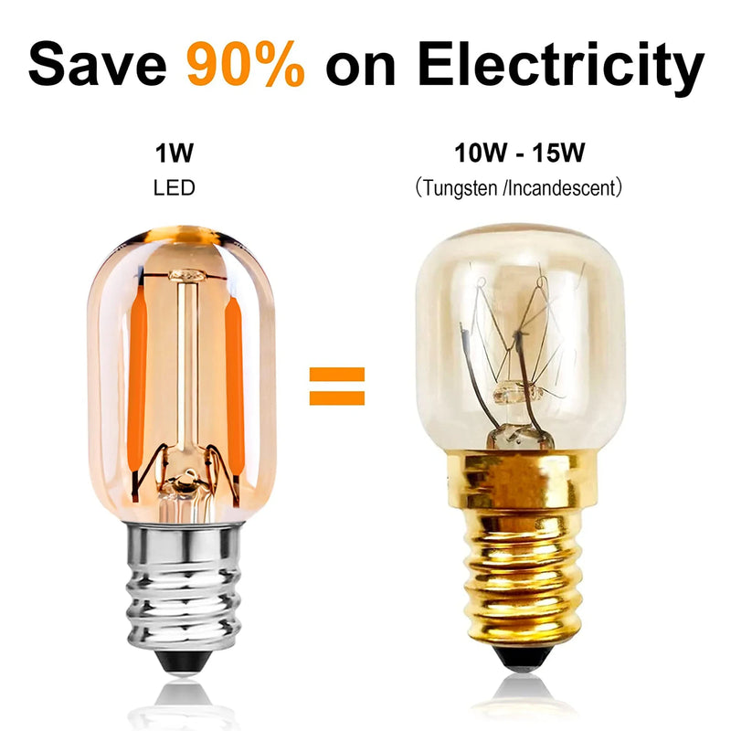 Afralia™ Dimmable Mini 1W Amber Glass E12 E14 LED Filament Lamp Bulb