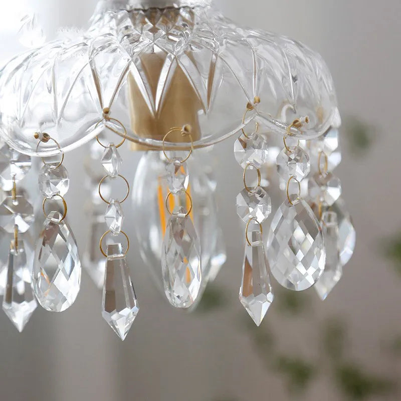 Afralia™ Crystal Small Chandelier for Aisle Entrance, Bedside, Balcony, Corridor – French Retro Light Luxury