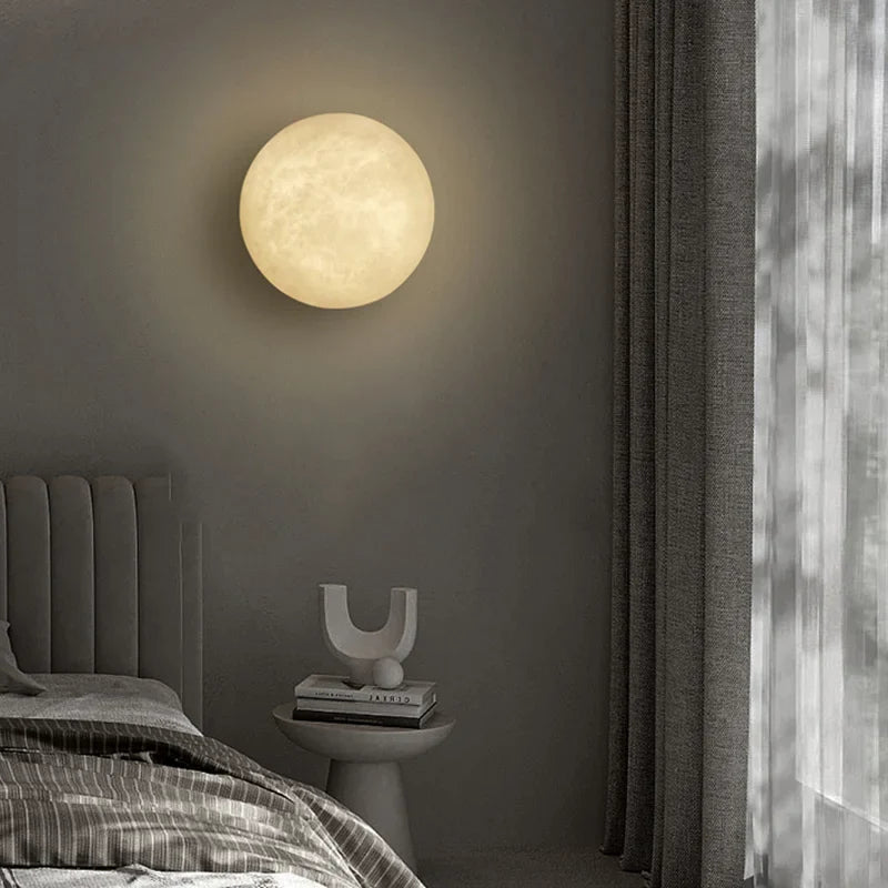 Afralia™ Marble Copper Wall Lamp: Modern Round Shape Luxury LED Lights for Bedroom and Living Room