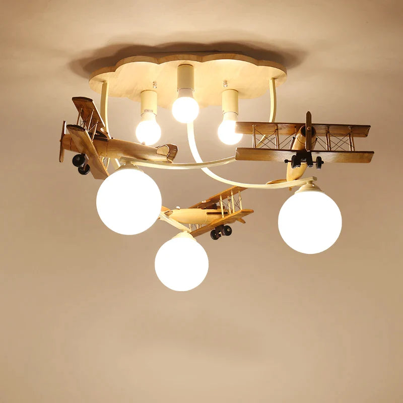 Afralia™ Airplane Chandelier Light for Nursery Room Kid's Bedroom Ceiling LED E27