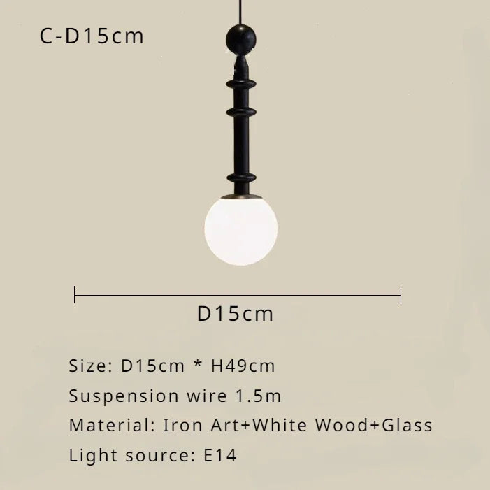 Modern Wood Strip Chandelier Glass Ball Lampshade for Kitchen Island Dining Living Room Lighting by Afralia™