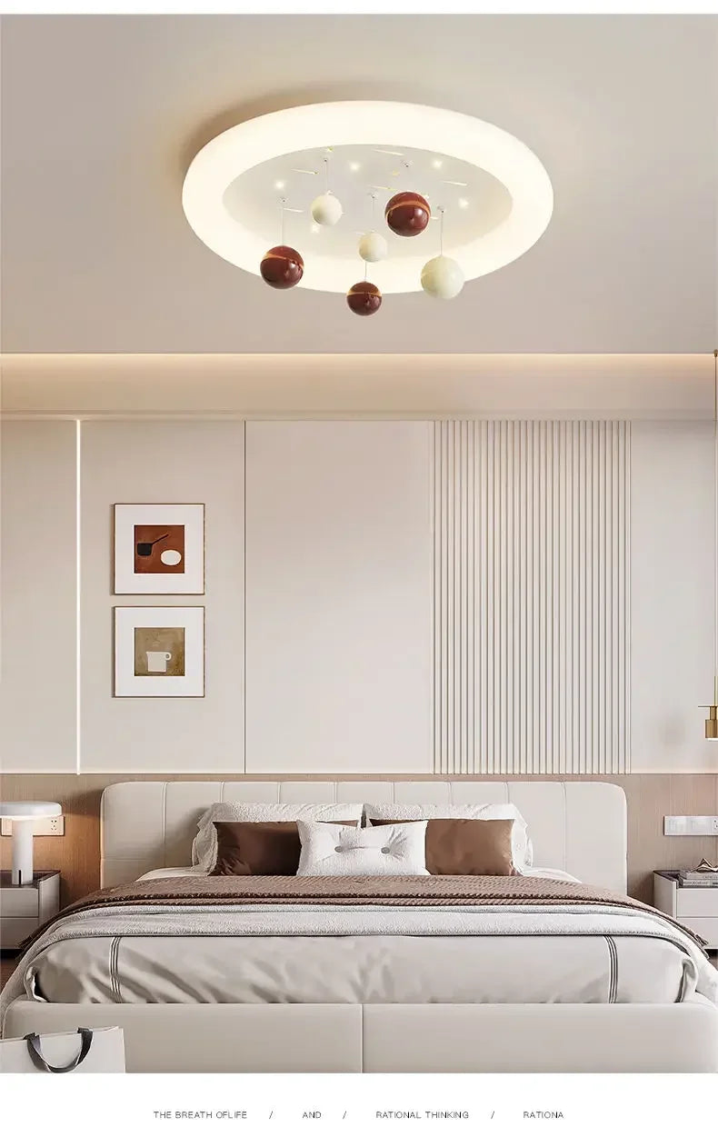 Afralia™ Kids Cloud Chandelier Light for Children's Room, Full Spectrum, Boys & Girls, Cream Style