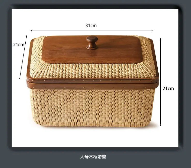Afralia™ Natural Vine Weave Jewelry Box and Desktop Organizer Basket