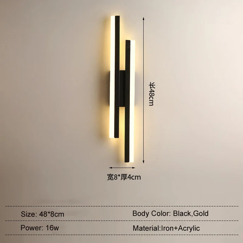 Afralia™ Modern Nordic Gold/Black LED Wall Lamp for Living Room, Bedroom, Bedside - Indoor Lighting Fixtures