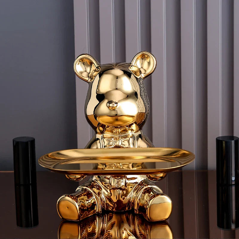 Afralia™ Colorful Bear Storage Box: Decorative Desktop Tray Money Box Ornaments