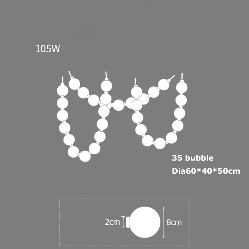 Afralia™ White Bubble Art Line Pendant Lighting for Home Decoration