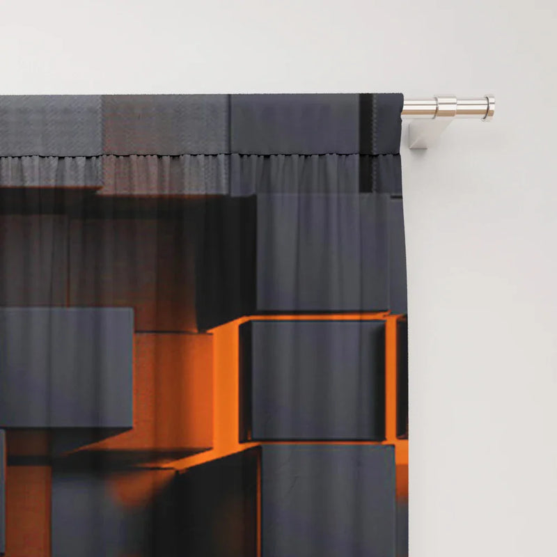 Afralia™ Translucent Grid Rod Pocket Curtains: Mysterious Home Decor for Kitchen, Coffee Shop & Living Room