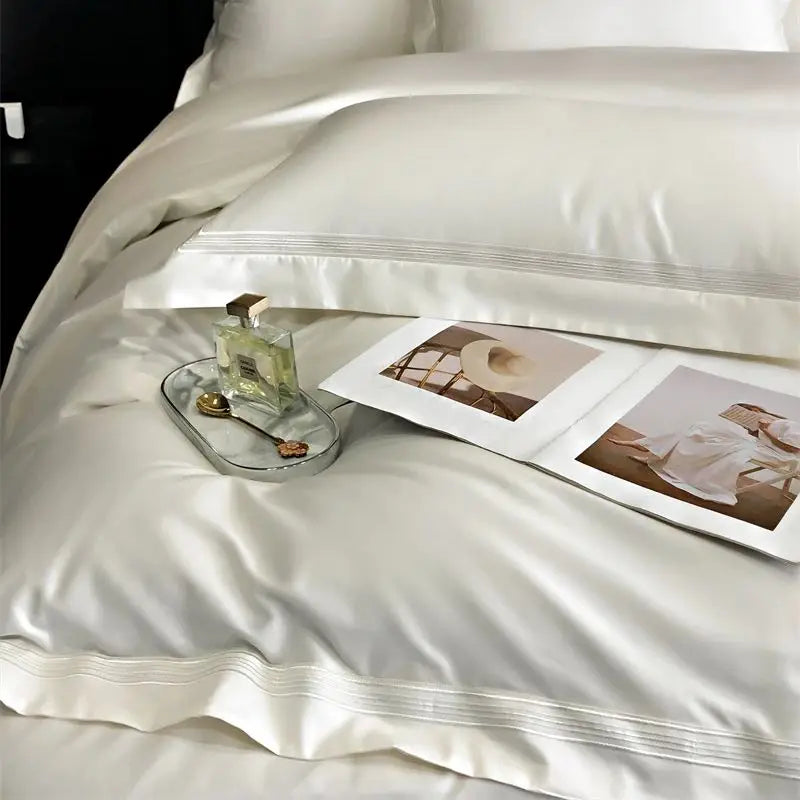 Afralia™ Luxury Embroidered Egyptian Cotton Bedding Set
