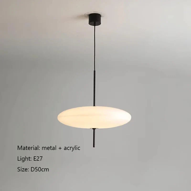 Afralia™ Modern UFO Pendant Lights LED Black White Hanging Lamps for Home and Bar