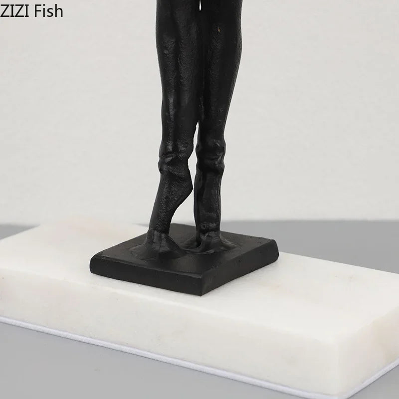 Afralia™ Golden Ballerina Sculpture Desk Ornament Aesthetic Room Decor Figure