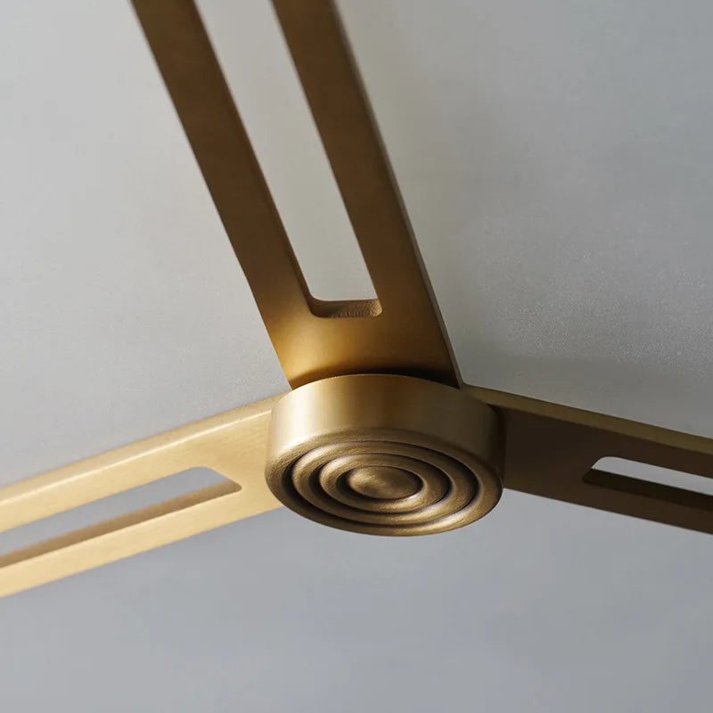 Afralia™ Marble Ceiling Light Brass Finish Bedroom Decor Led Ceiling Lamp