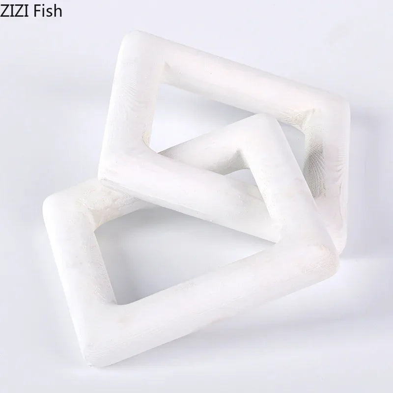 Afralia™ Square Frame Chain Statue Desk Decoration Modern Crafts Shackles Sculpture Room Decor