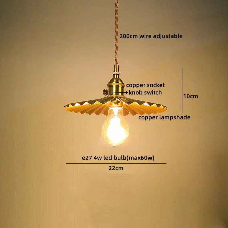 Afralia™ Copper Glass LED Pendant Lamp for Dining Living Room Bedroom Bar Nordic Style Hnaging Light