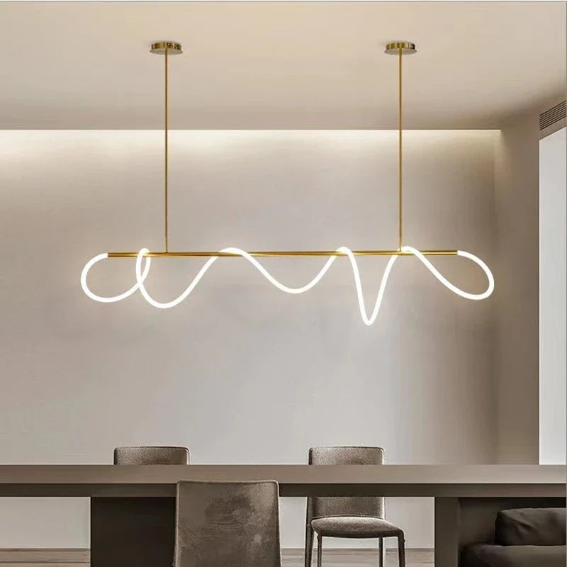 Afralia™ Silica Gold LED Pendant Lights - Minimalist Decor Chandeliers for Kitchen, Dining Room, Bar