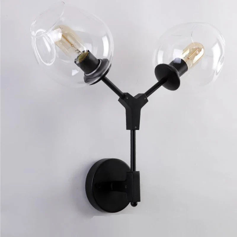 Afralia™ Black Gold Glass Wall Lamps for Modern Home Decoration Lighting