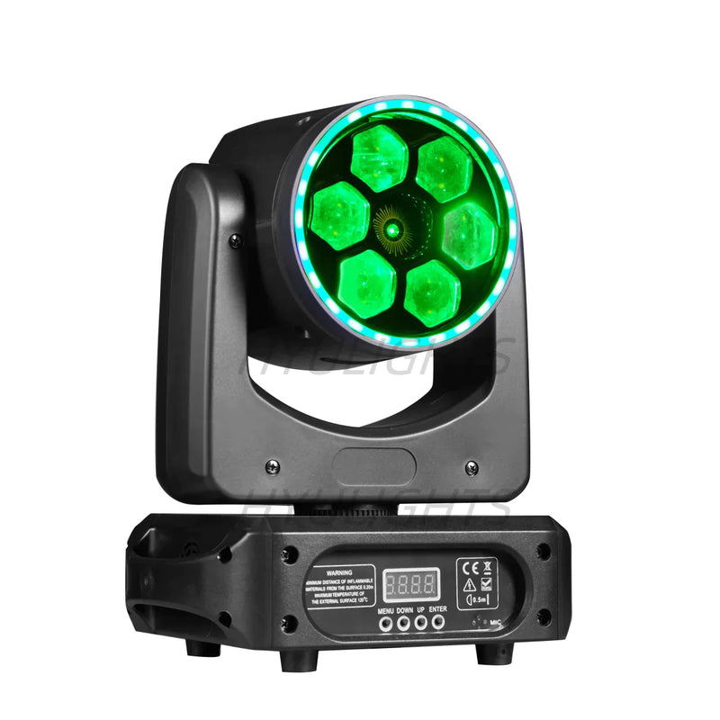 Afralia™ Mini BEE EYE 6x15W LED Moving Head Beam Laser Halo Stage Light