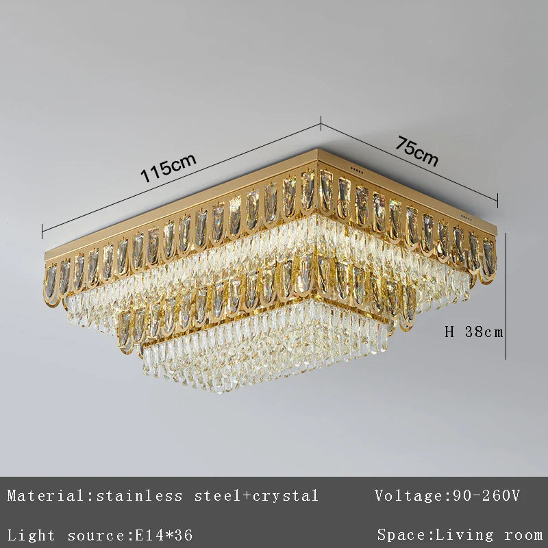 Afralia™ Nordic Gold Crystal Ceiling Lights for Bedroom & Dining Room