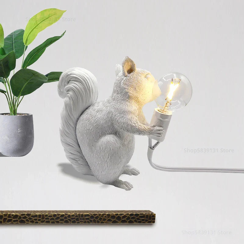 Afralia™ Mini Squirrel Night Light: Nordic Italian Design, Modern LED Desk Lamp