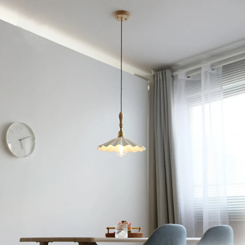 Afralia™ Ceramic LED Pendant Light: 30CM, Home Decor, Bedroom, Living Room, Dinning, Wood & Copper Socket