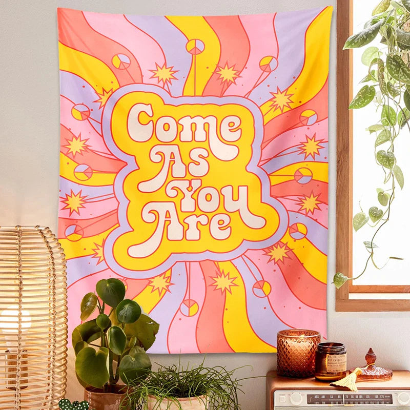 Afralia™ Retro Sun Rainbow Tapestry | Inspirational Psychedelic Wall Art for Vintage Home Décor