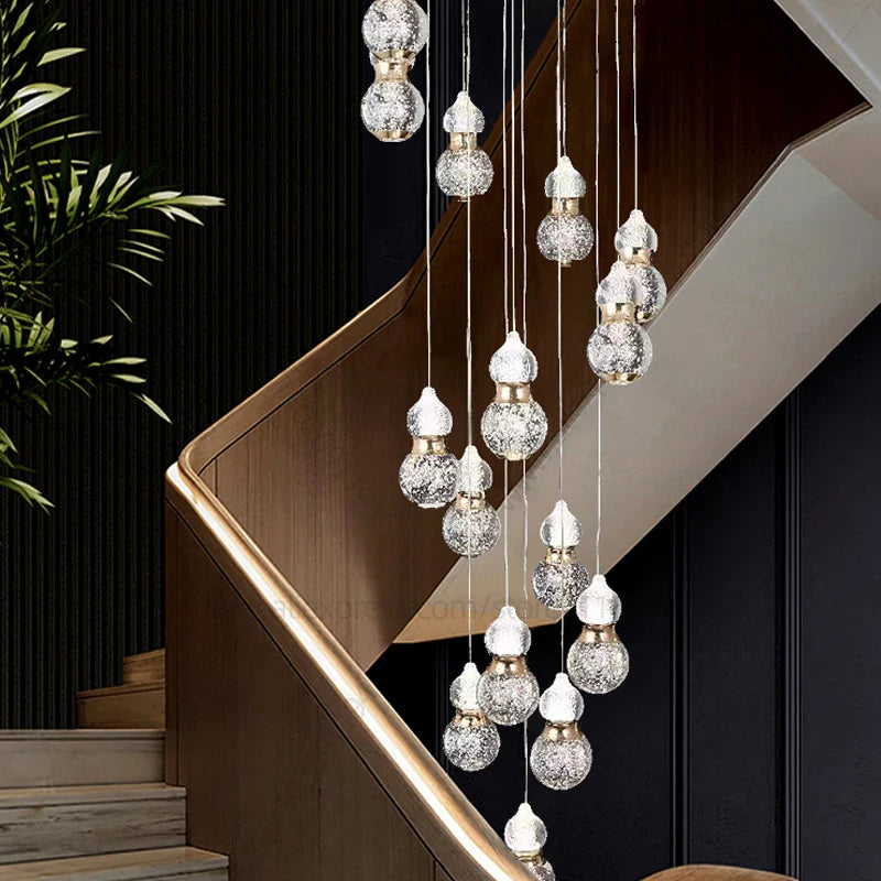 Afralia™ Gourd Shaped LED Pendant Lamp for Modern Minimalist Living Room