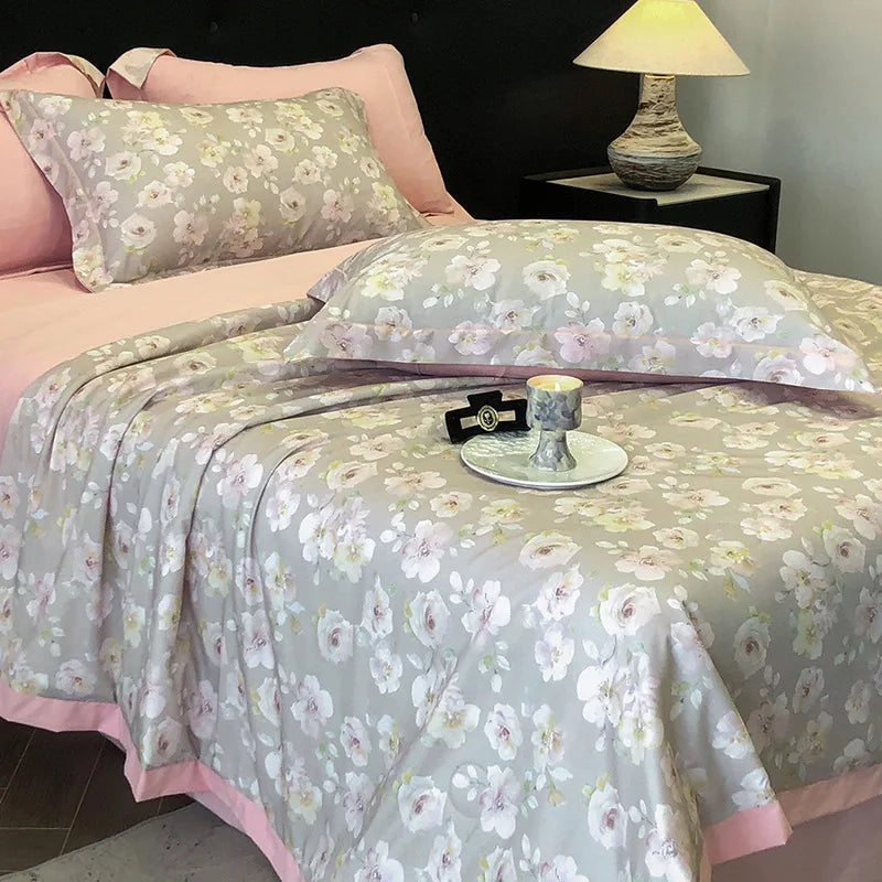 Afralia™ Summer Cool Quilt Set with Sheets Pillowcases - Ice Silk Chiffon Yarn Fabric