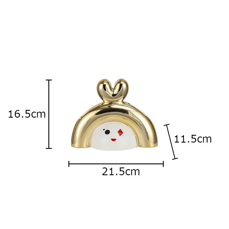 Afralia™ Ceramic Poker Face Vase: Artificial Flower Desk Decoration & Room Decor