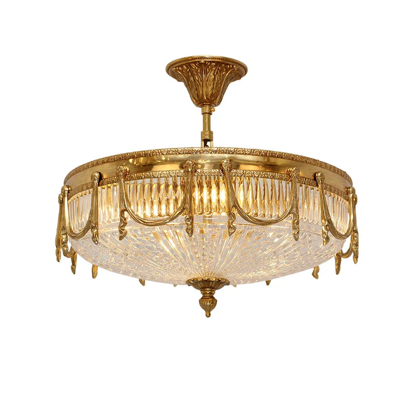 Afralia™ Brass Glass Ceiling Light Luxury Victorian Neoclassical Design Classic Lamp