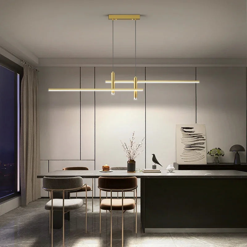 Afralia™ Minimalist Dining Room LED Chandelier Pendant Lights