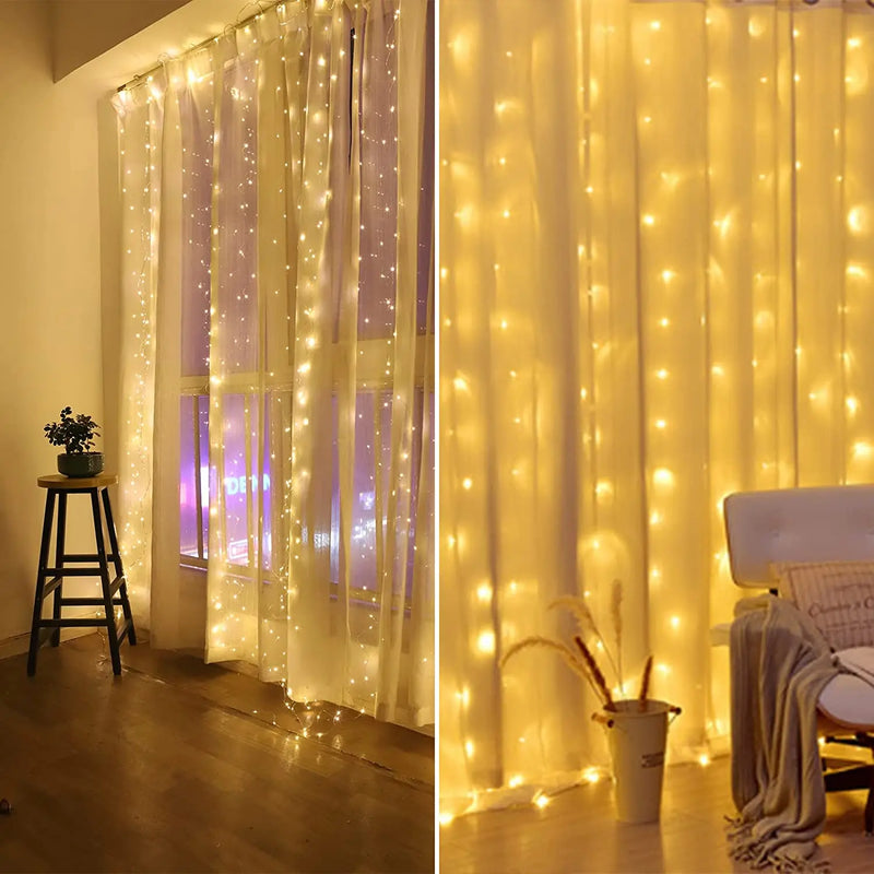 Afralia™ LED Curtain Icicle String Lights: Christmas Fairy Lamp for Wedding/Garden/Home Décor