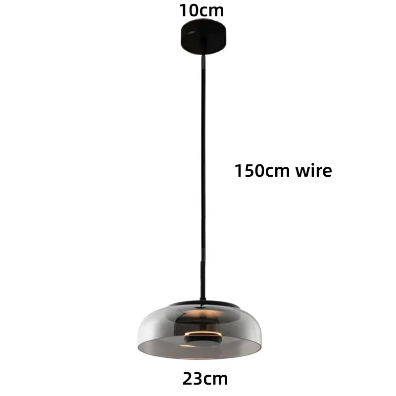 Afralia™ Glass LED Pendant Light for Dining Room Kitchen Decor - Minimalist Hanging Luminaries