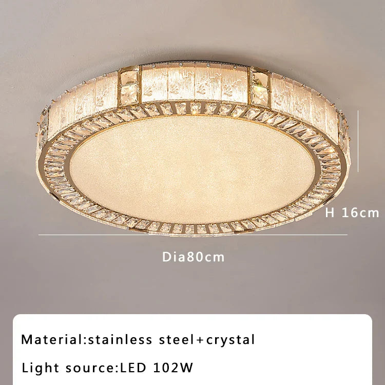 Afralia™ Crystal Glass Luxury Ceiling Chandelier - Gold LED Home Decor