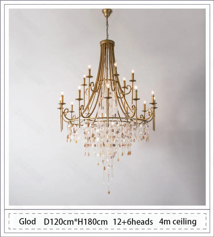 Afralia™ Retro Duplex Crystal Chandelier for Villa Living Room, Staircase, and Home Decor