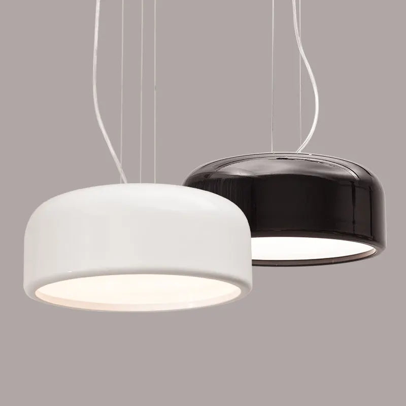 Afralia™ Modern Aluminum LED Pendant Lamp, Dia35/48/60cm, Black/White, Round Droplight