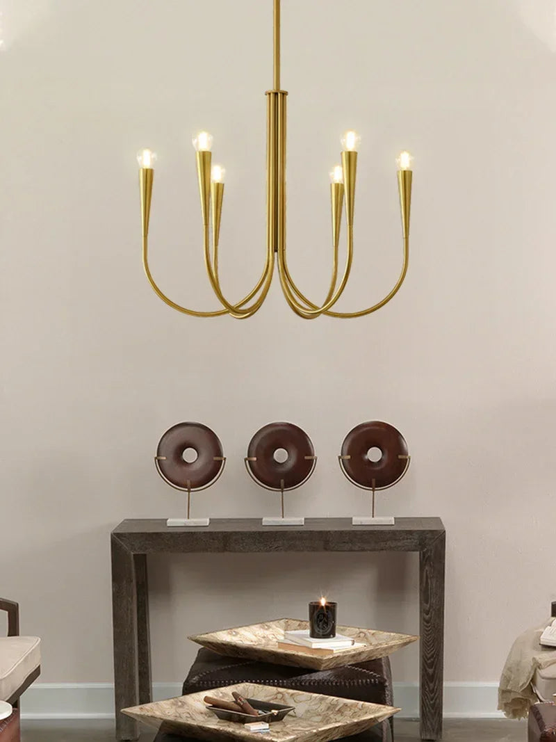 Afralia™ Brass Chandelier: Stylish Pendant Lights for Dining Room, Living Room, Kitchen Island & Bedroom