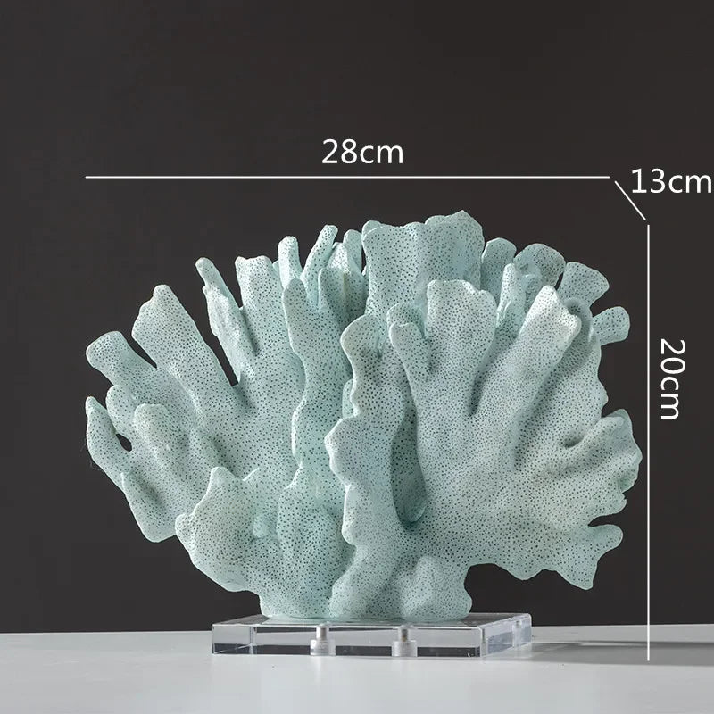 Afralia™ Coral Resin Sculpture: Colorful Crystal Ornaments for Home Decor