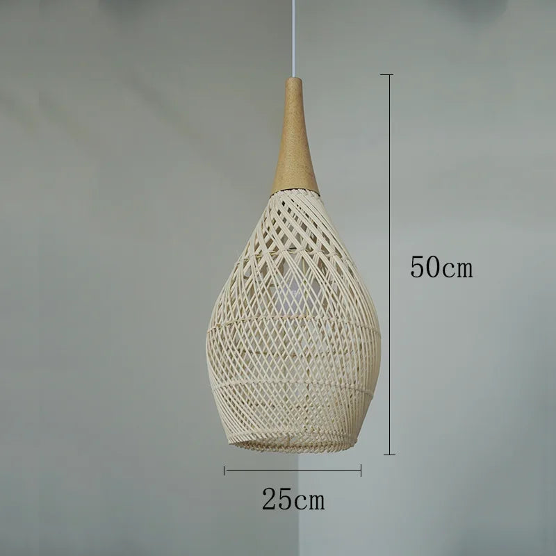 Afralia™ Vintage Rattan Pendant Lamps: Japanese Wabi Sabi Style for Kitchen, Dining Room