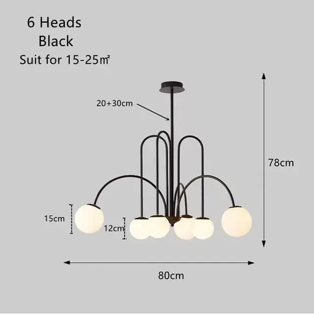 Afralia™ Glass Ball LED Chandelier for Indoor Decor Lighting