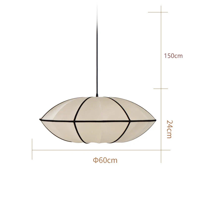 Afralia™ Danish Fabric Pendant Lamp Vintage Chandelier E27 Bulb