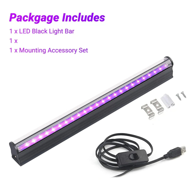 Afralia™ LED Black Light 6W: 395nm T5 UV Blacklight Bar for Glow Halloween Decor