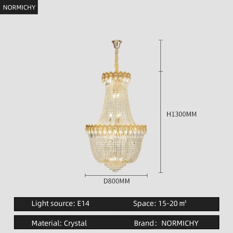 Afralia™ Crystal LED Chandelier for Hotel Lobby & Living Room | Elegant Staircase Design
