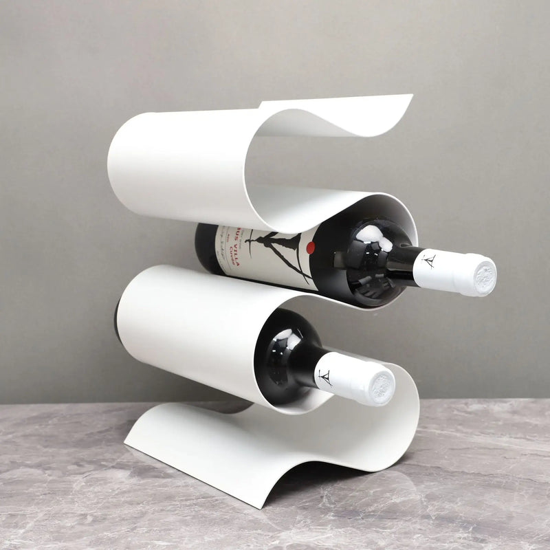 Afralia™ S-Shape Curved Wine Bottle Storage Rack Organizer