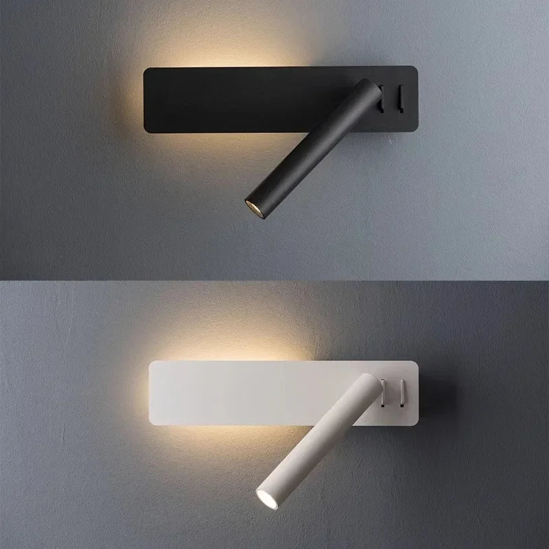 Afralia™ Nordic LED Wall Lamp with Adjustable Angle & Switch, Ideal for Bedroom Study