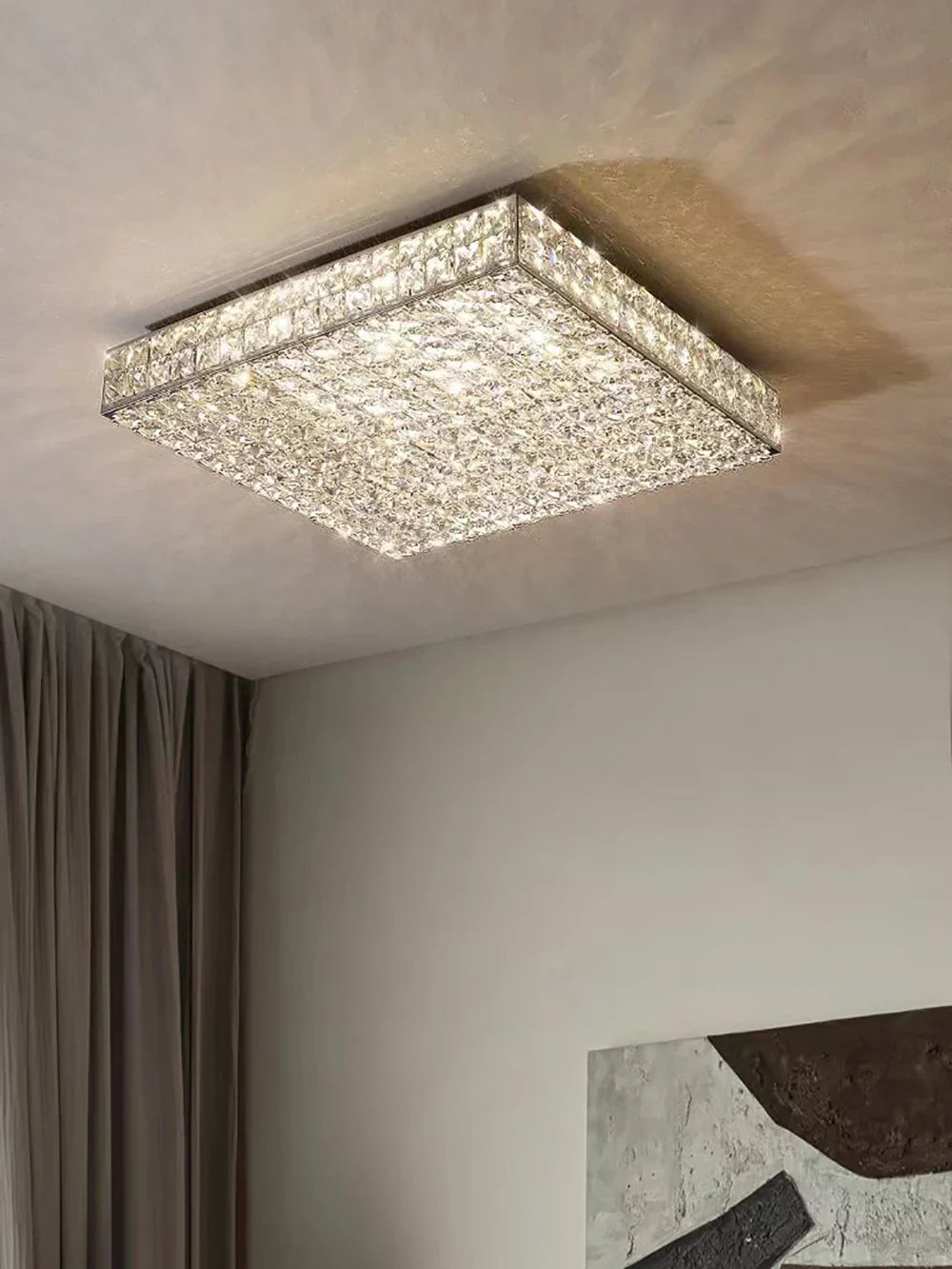Afralia™ Crystal LED Rectangle Chandelier for Elegant Home Decor