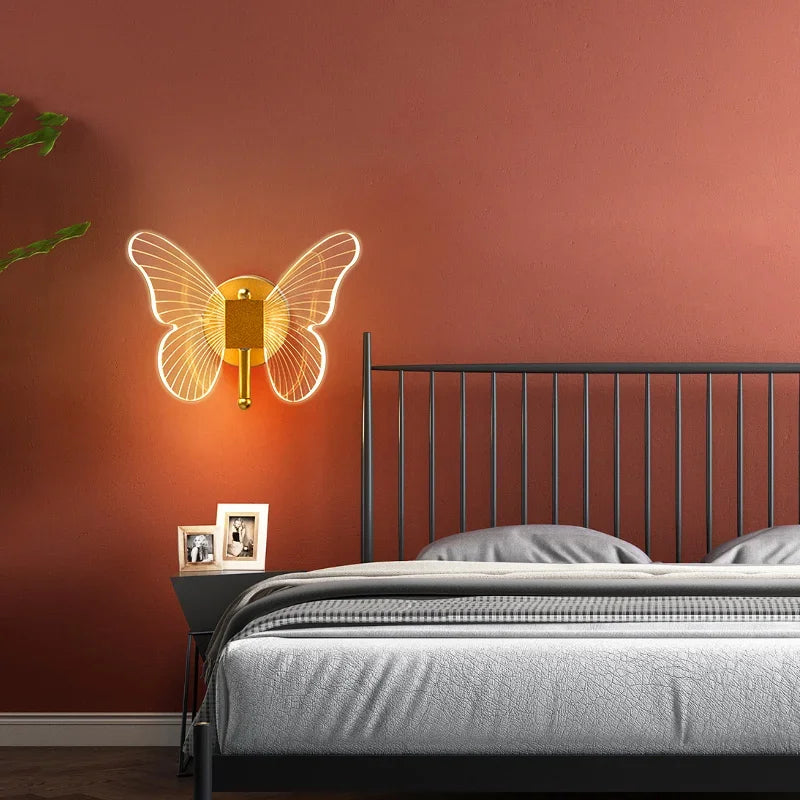 Afralia™ Butterfly Wall Lamp: Nordic Style Indoor Lighting Fixture for Bedroom and Living Room