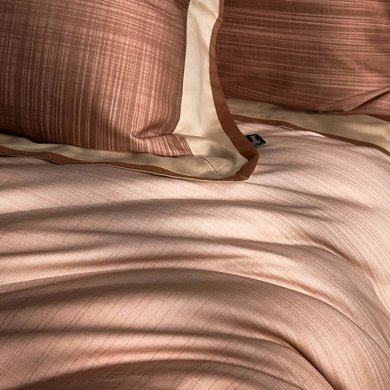 Afralia™ Luxury Lyocell Cotton Brushed Duvet Cover Set 4Pcs