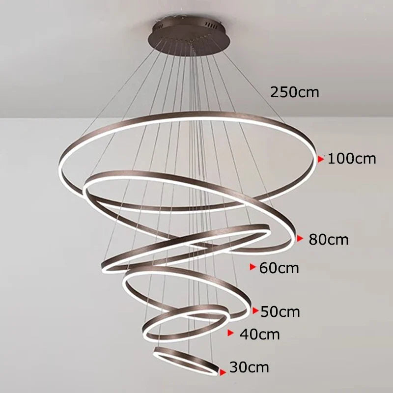 Afralia™ Nordic Home Chandelier Stair Pendant Ceiling Light for Living Room Bedroom Dining