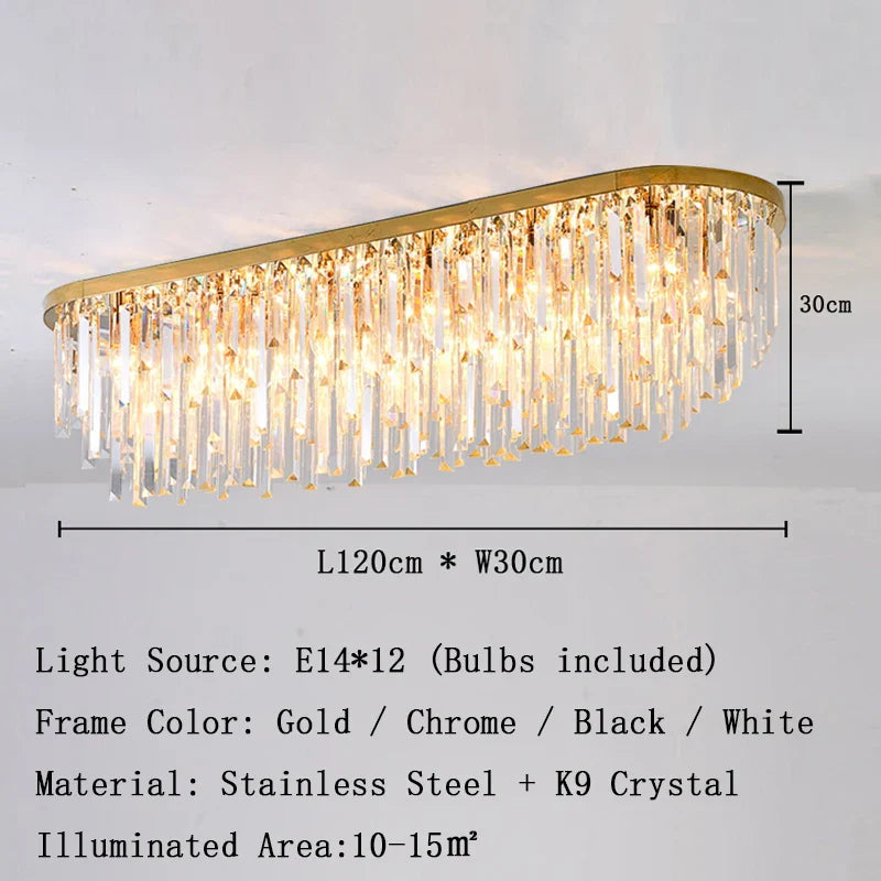 Afralia™ Gold Crystal Ceiling Lights - Luxury LED Fixture for Elegant Home Decor