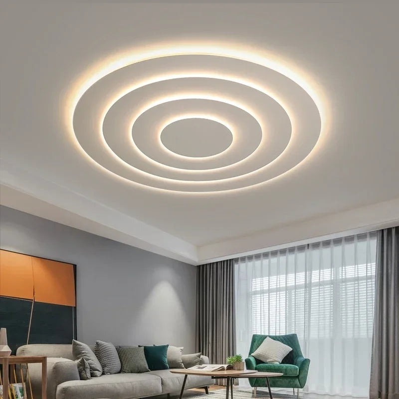 Afralia™ Modern Nordic Corrugated Chandelier Flush Mount Ceiling Light for Bedroom and Living Room